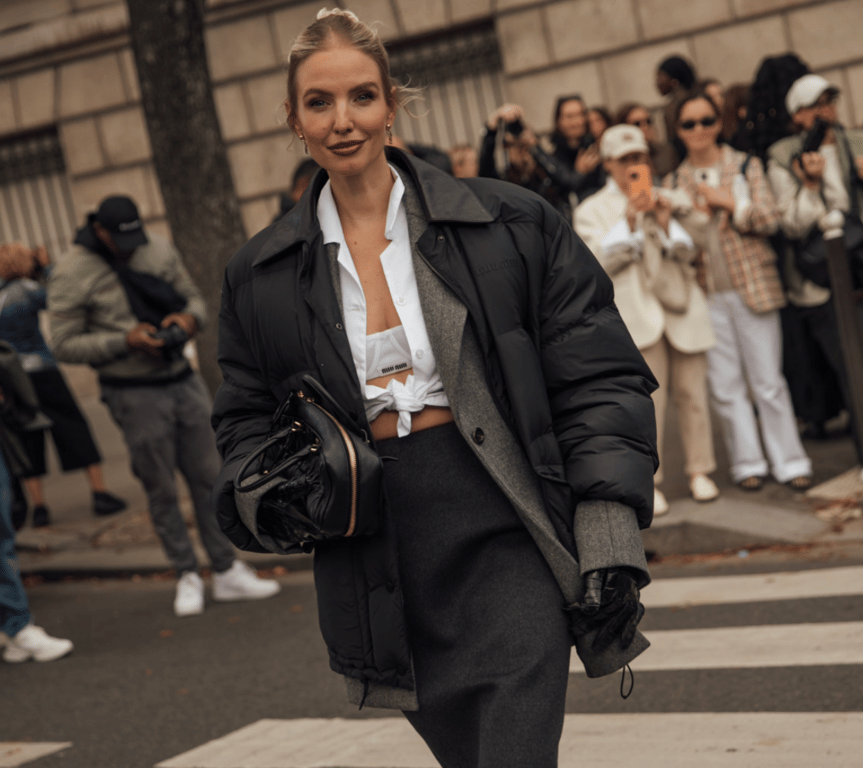 Пуховики можна комбінувати різним чином в образі