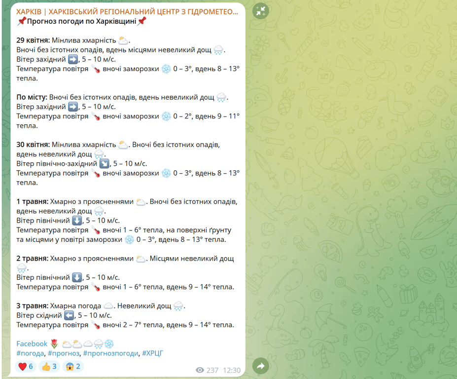 Вдарять морози і накриють дощі: прогноз погоди на Харківщині - фото 1