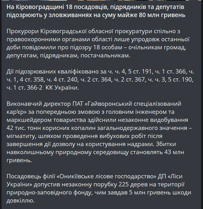 На Кіровоградщині викрили масштабні зловживання на 80 млн грн - фото 1