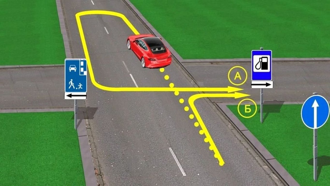 ПДД тест для внимательных — какая траектория движения разрешена