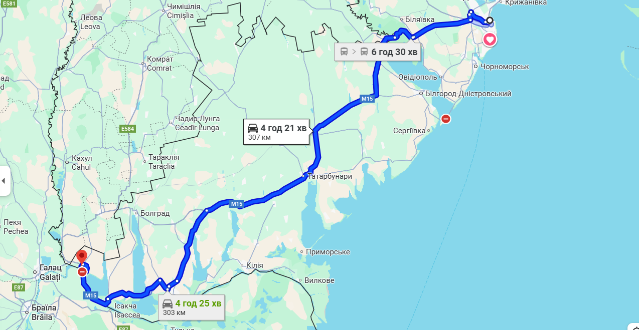 Затори на трасі Одеса-Рені