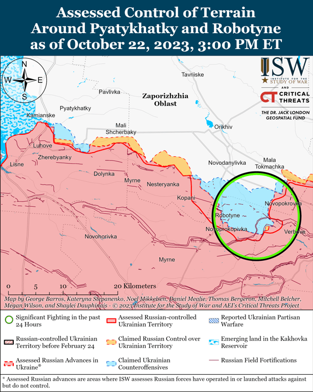 Карта бойових дій станом на 23 жовтня