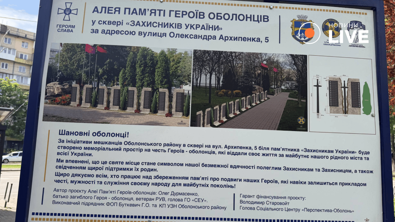 Оболонь новий меморіал