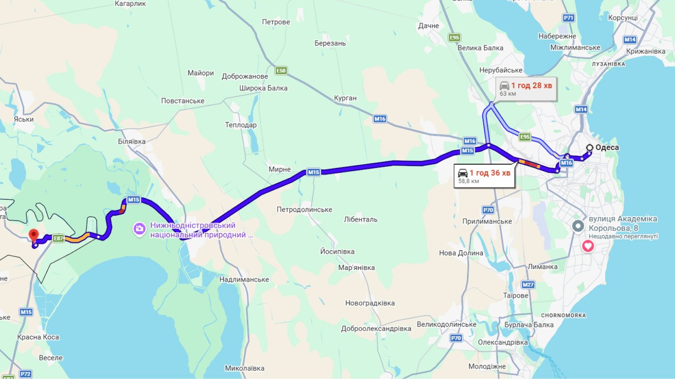 Затори на трасі Одеса-Рені