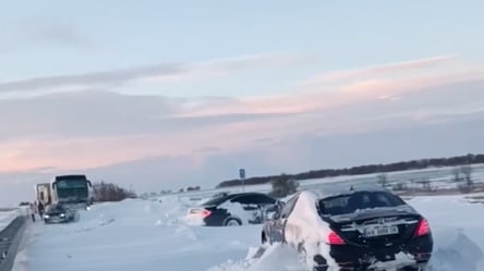 На Одещині через бурю водії вже другий день ночують в авто у снігових заметах - 285x160
