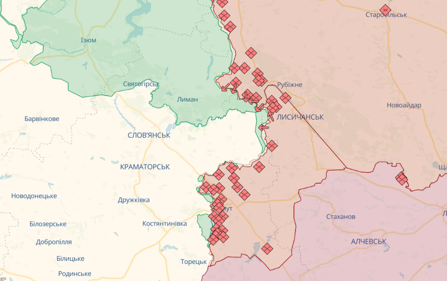 Карта бойових дій на 25 вересня