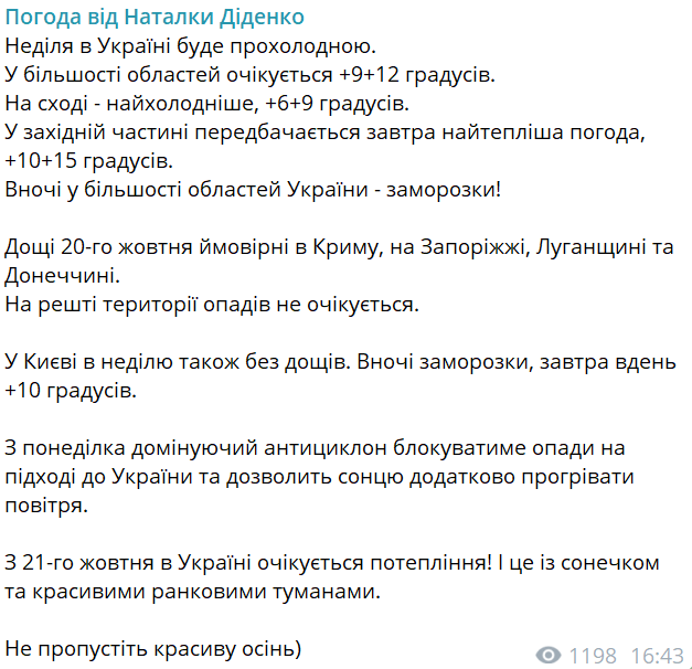 Допис Наталки Діденко