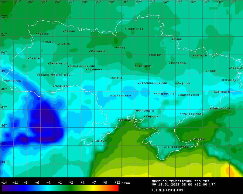Яка погода буде завтра, 15 січня