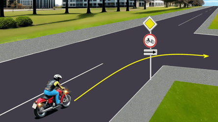Тест ПДД — может ли мотоциклист повернуть направо - 285x160