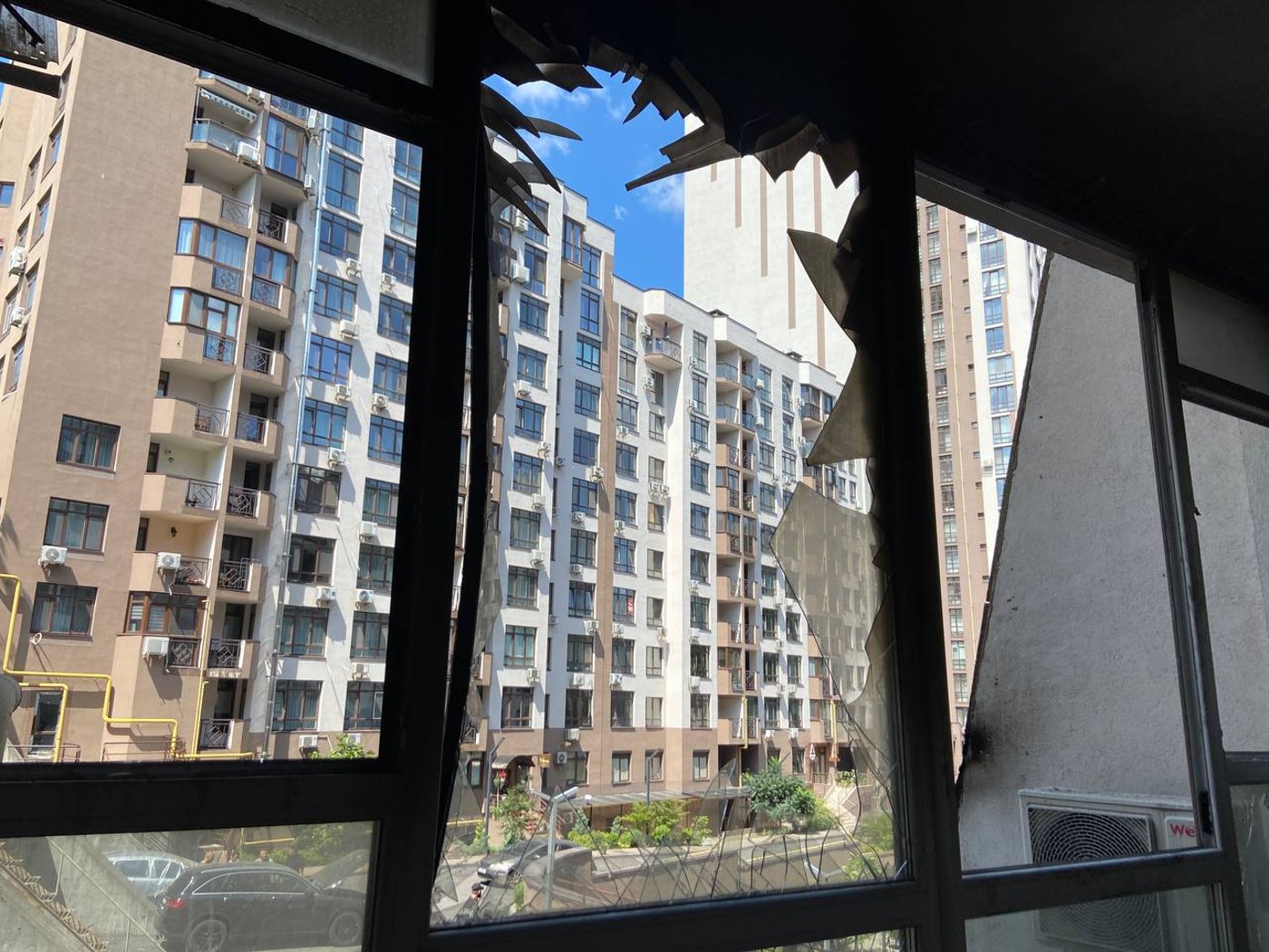 The aftermath of the strike on the high-rise building on July 21 — photo