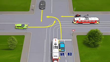 Заплутаний тест ПДР — хто проїде перехрестя останнім - 285x160