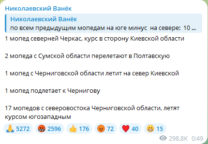 Атака ударных БпЛА на Украину в ночь на 1 января 2025 года