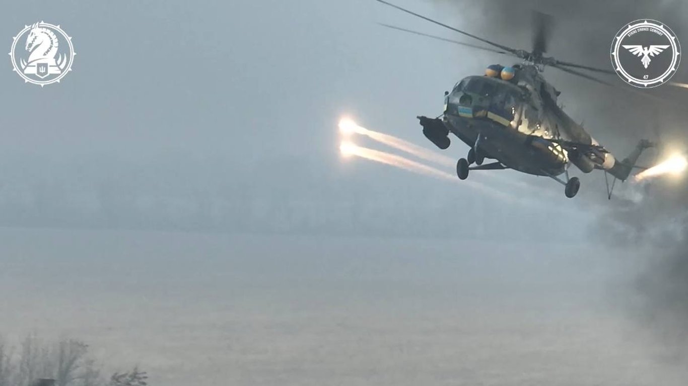 Воїни 47-ї ОМбР на вертольотах атакували росіян під Авдіївкою — унікальні кадри роботи авіації