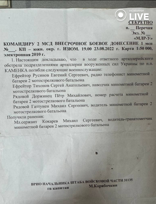 Інформація про втрати росіян в Ізюмі