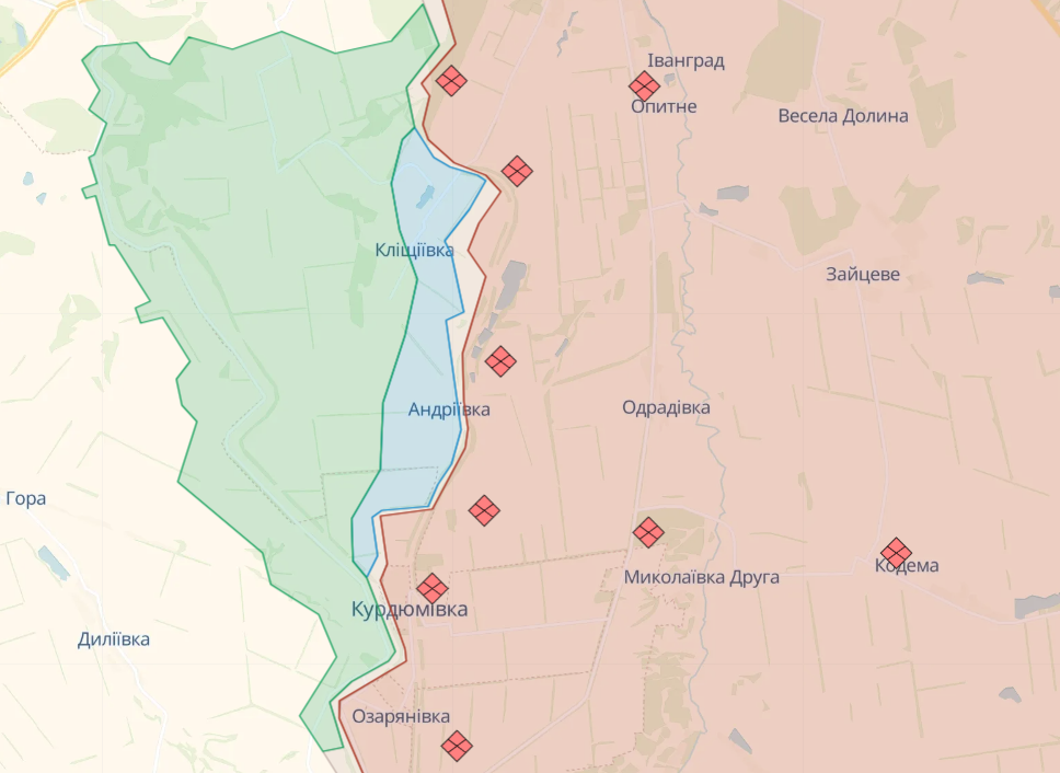 Карта бойових дій від Deepstate