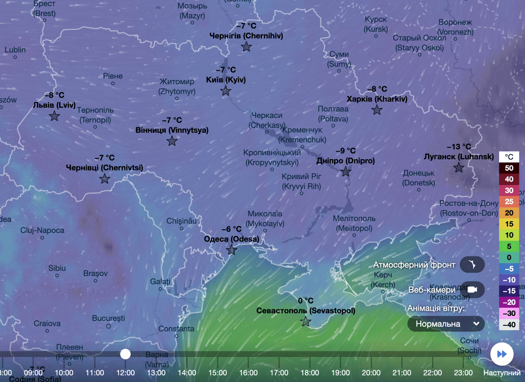 Карта температур
