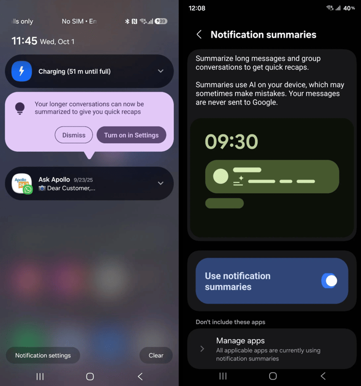 Notification Summaries