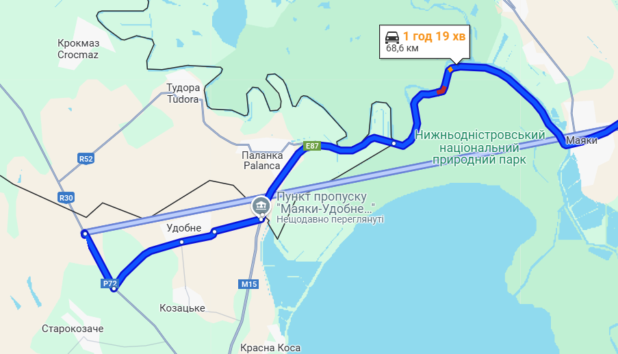 Траса Одеса-Рені —  ситуація з заторами сьогодні увечері - фото 1