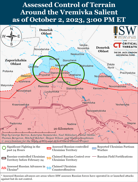 Карта бойових дій на 3 жовтня