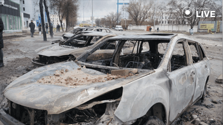 В Подольском районе во время атаки сгорело около десятка автомобилей — видео последствий - 285x160