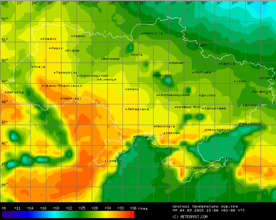 Прогноз погоди в Україні на 4 вересня