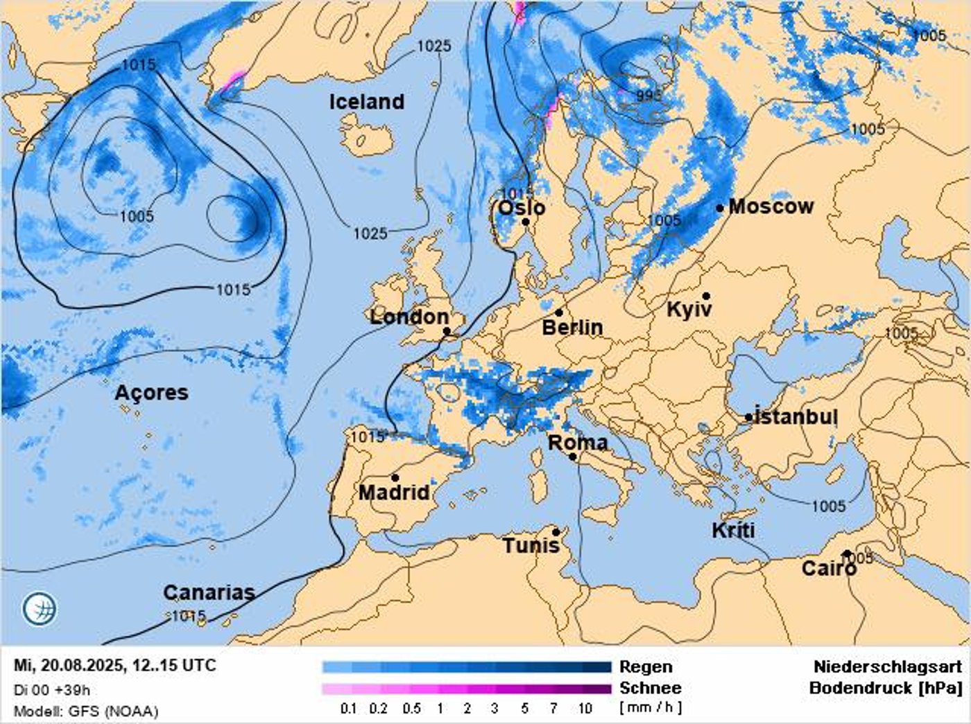 Карта температур