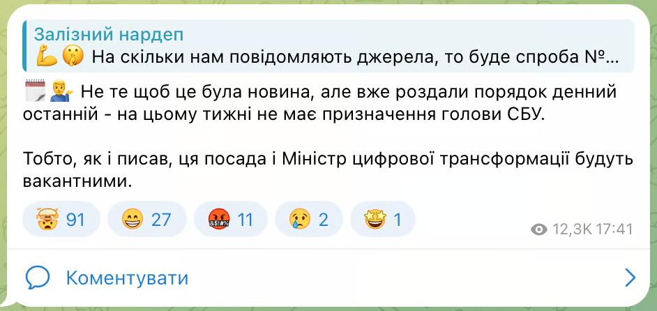 Железняк пояснив, чи буде призначення керівника СБУ цього тижня - фото 1