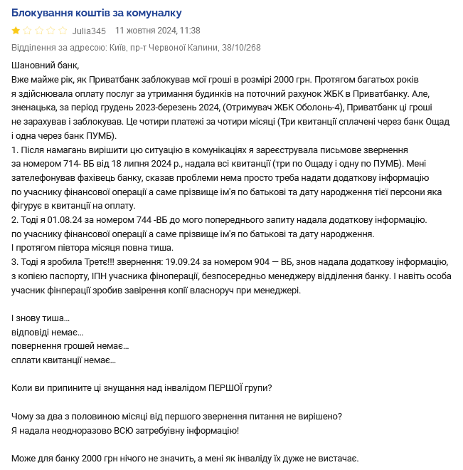 ПриватБанк скарги