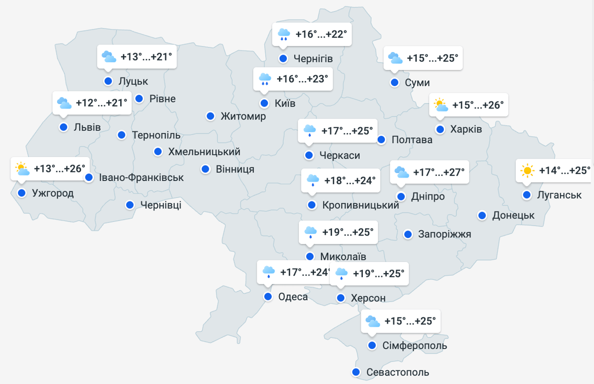 Прогноз погоди в Україні на 7 червня