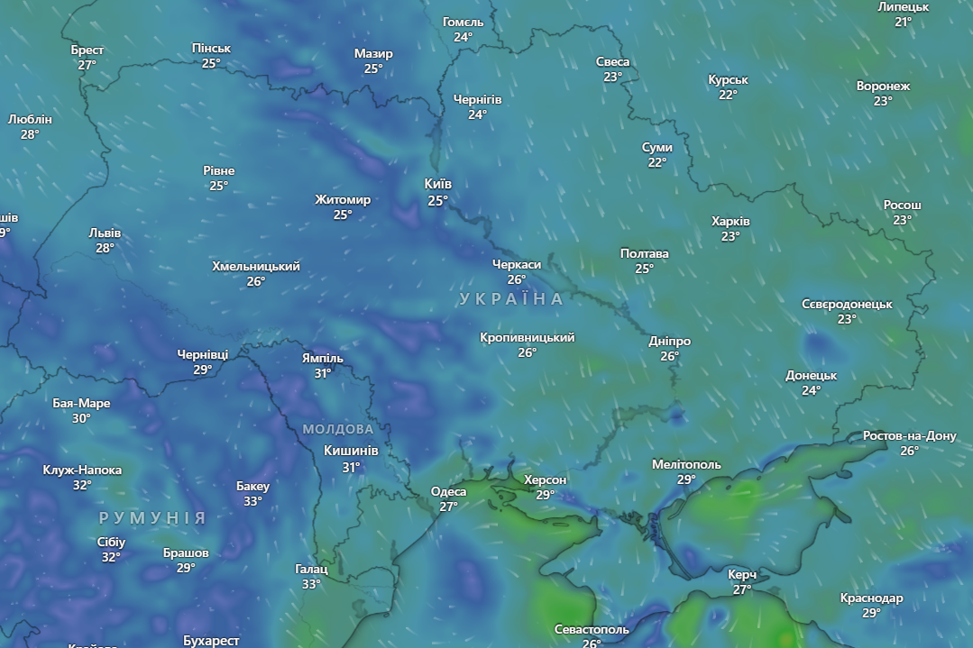 погода на завтра 15 серпня