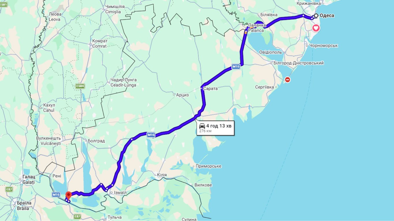 Затори на трасі Одеса-Рені