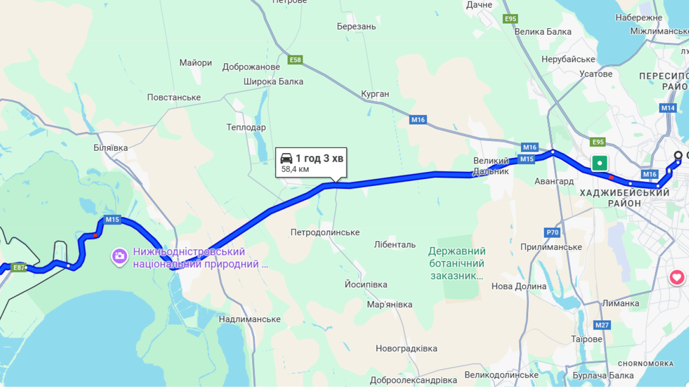 Затори на трасі Одеса-Рені