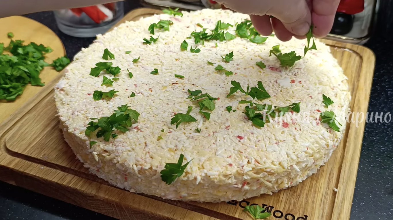 рецепт вафельного торта з крабовими паличками