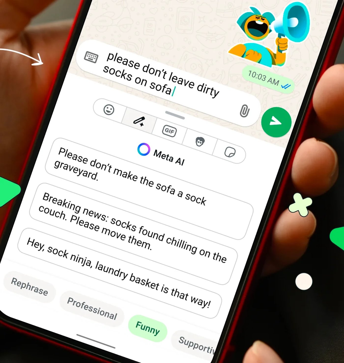 Функция Writing Help в WhatsApp