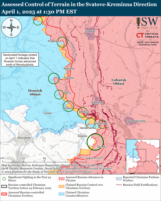 Карта бойових дій в Луганській області