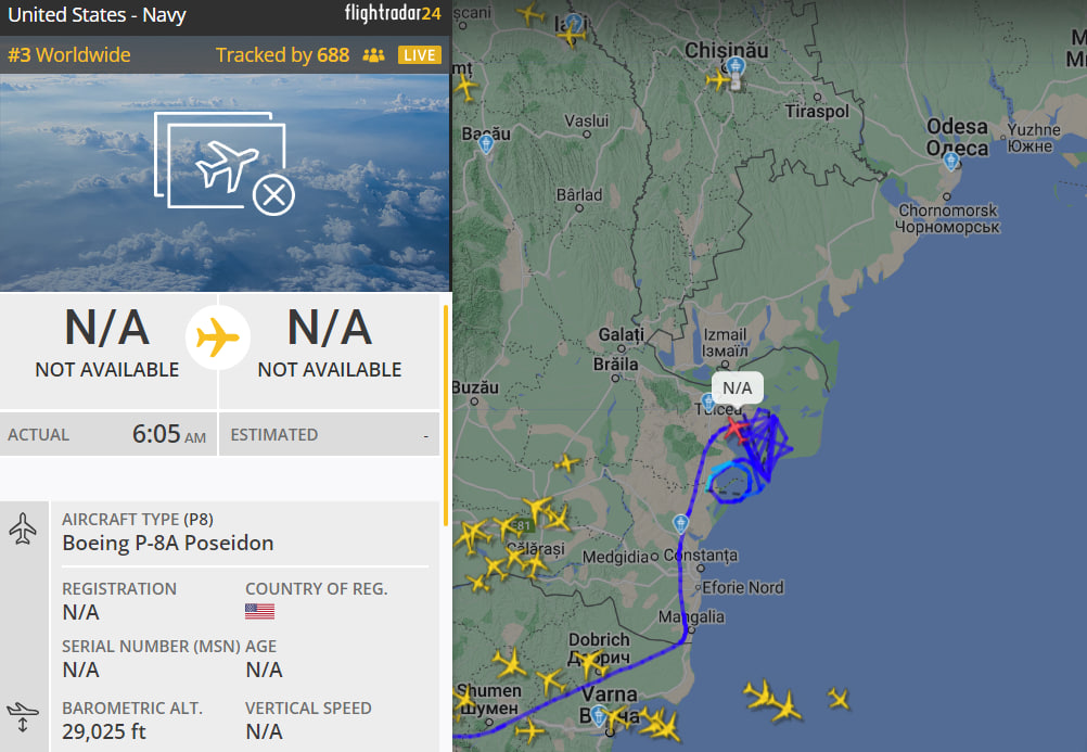 Авіація ВМС НАТО помічена близько кордонів Одеської області — де патрулює розвідувальник - фото 1