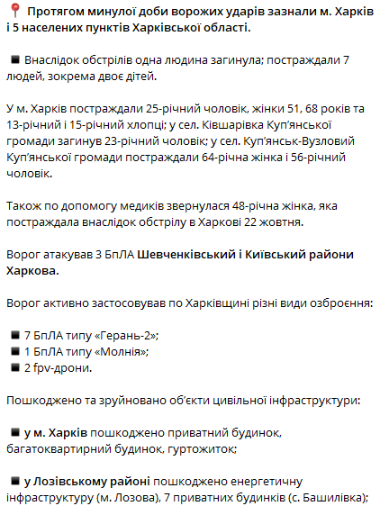 Ворог знову атакував Харків і область — деталі від Синєгубова - фото 1