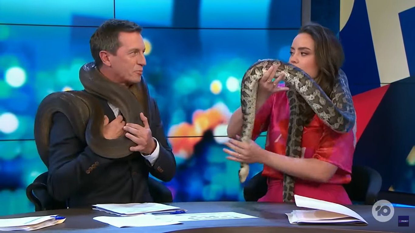 Телеведучий Рова Макмануса у шоу "The Project". Фото: стоп-кадр