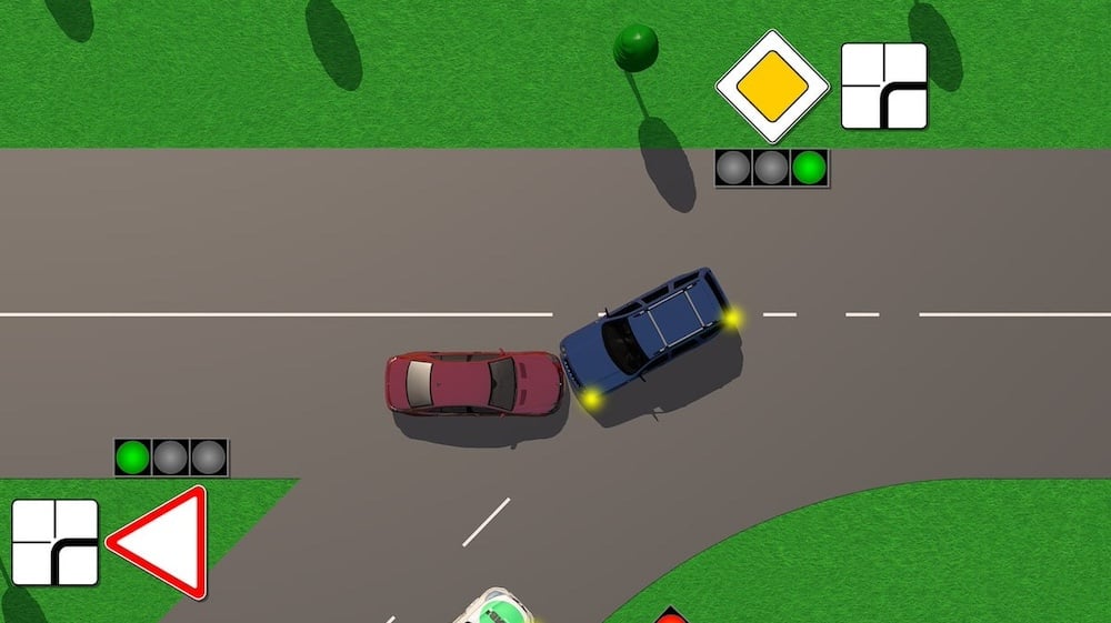 Тест з ПДР: хто винен у ДТП на перехресті.