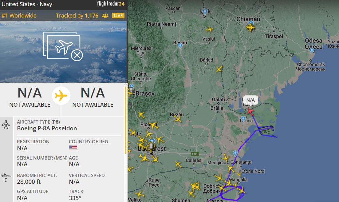 Літак НАТО поблизу Одещини 17 червня