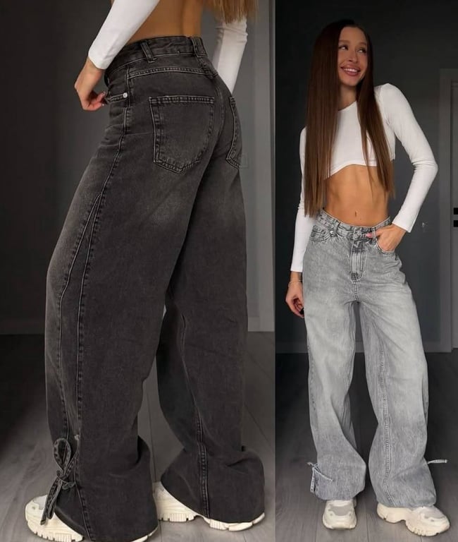 Ультранизькі джинси комбінують з різними речами