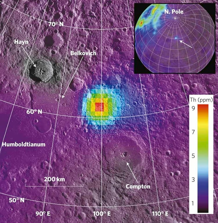 Ученые обнаружили под поверхностью Луны несколько большое и аномально горячее