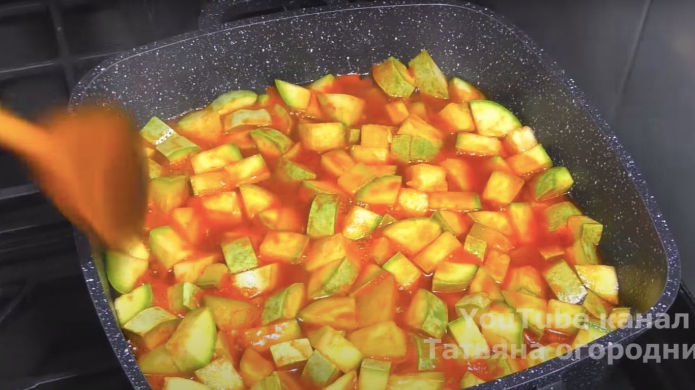 рецепт кабачков в томате на зиму