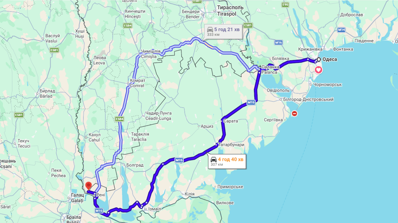 Затори на трасі Одеса-Рені