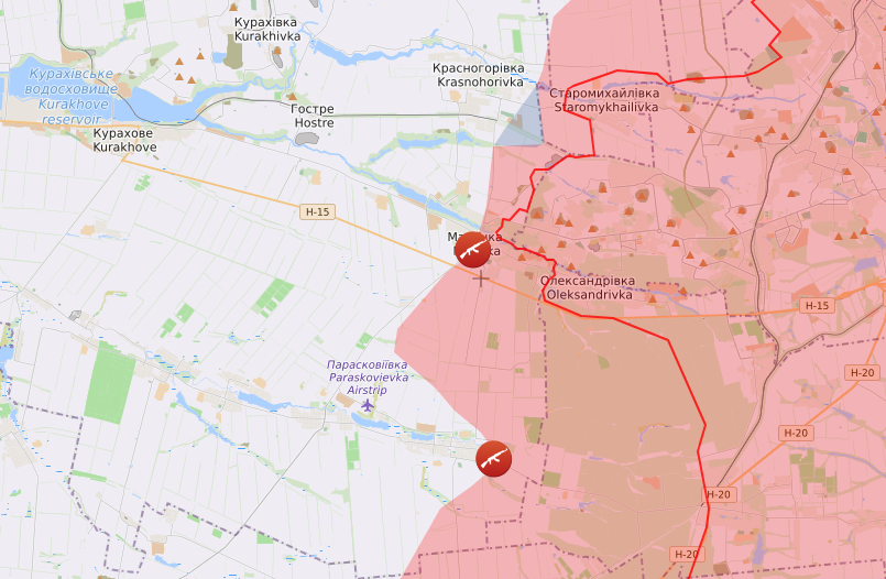 Карта боевых действий на 30 сентября