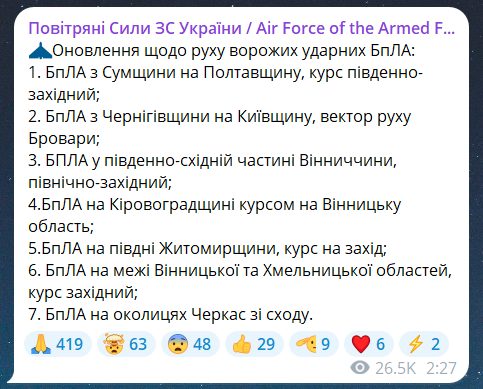 Чому повітряна тривога зараз 12 липня