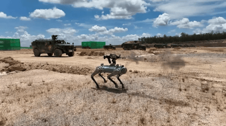 Китай продемонстрировал боевых роботов-собак с пулеметами - 285x160