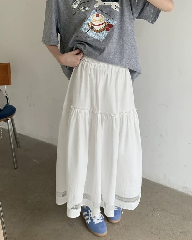 З чим носити білу довгу спідницю