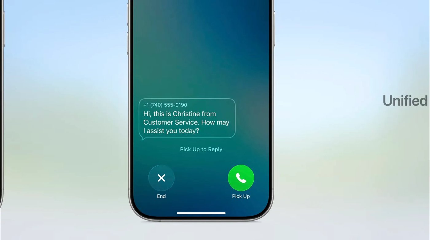 The new call interface in iOS 26