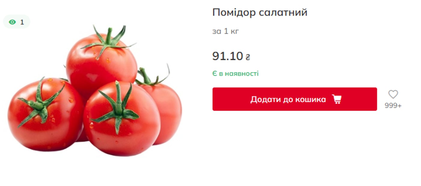 Ціни на помідори в Україні